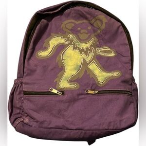 Jayli Purple Dancing Bear Grateful Dead Backpack Festival Gear NWT